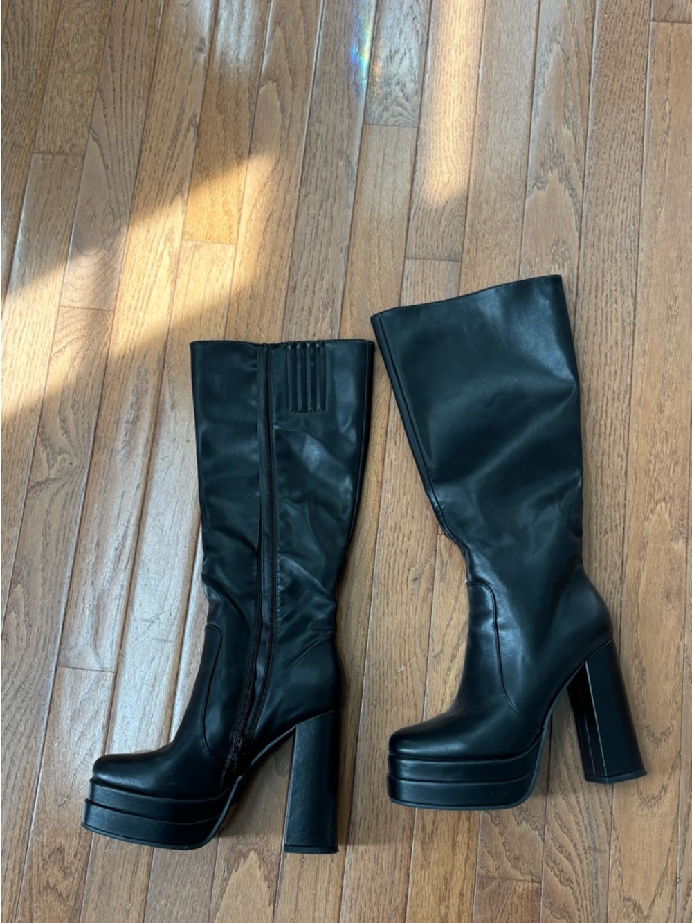 Dream Pairs Black Over-the-Knee Platform Boots - Picture 3 of 3